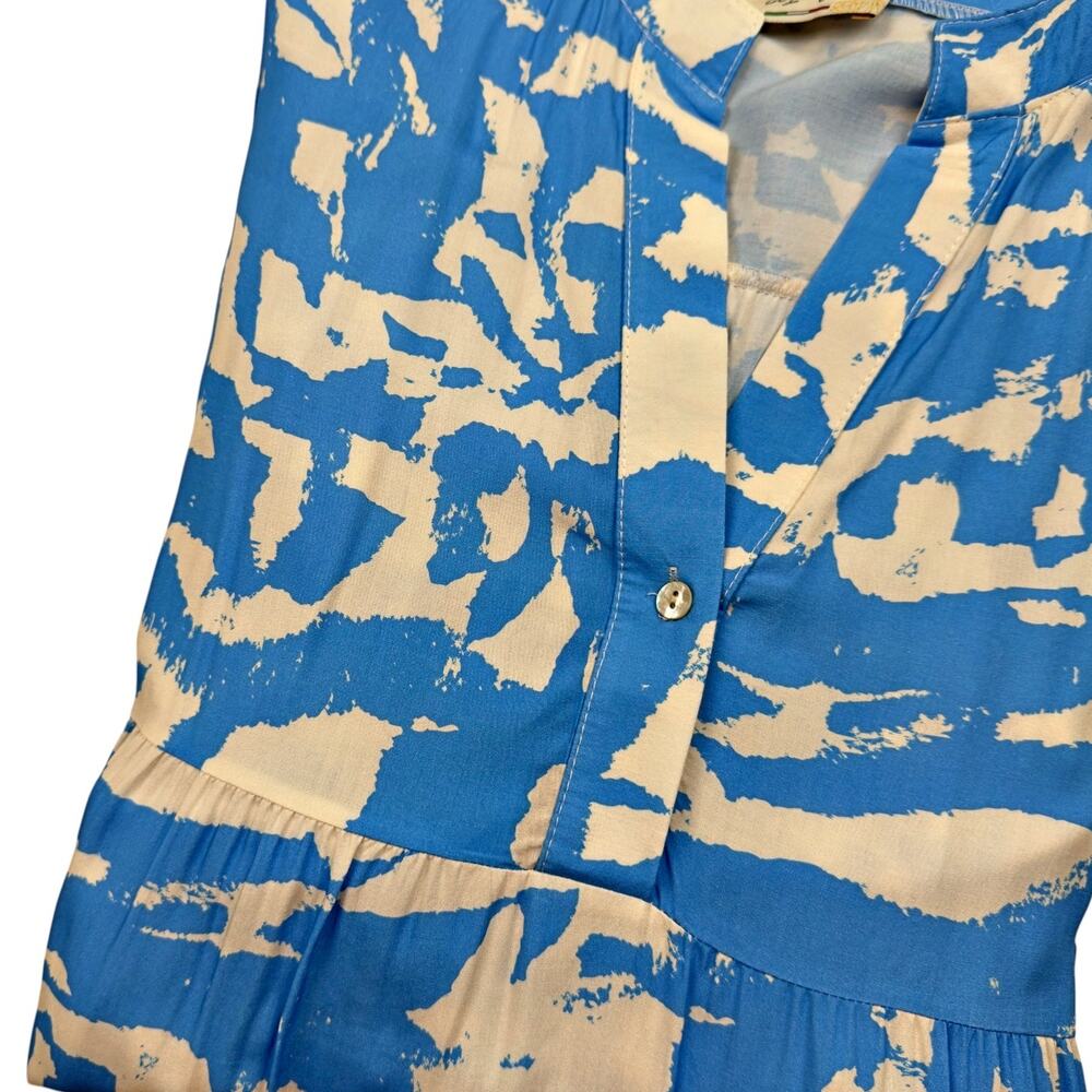 in Italy brand Blue White MuMu Tiered Maxi Dress Little Corner Miami Cruise